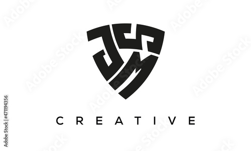 JMS letters logo, security Shield logo vector