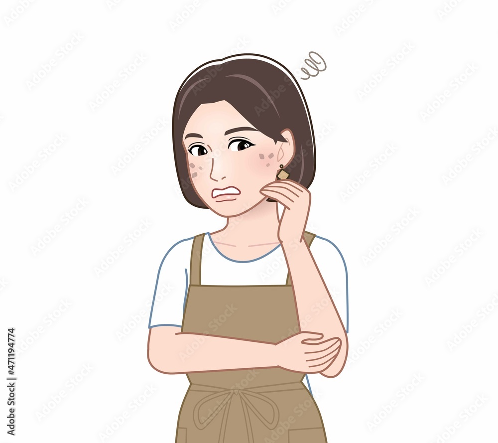 エプロンを着た女性 エプロンを着た女性