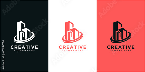 Creative logo abstract for building company. building logo design