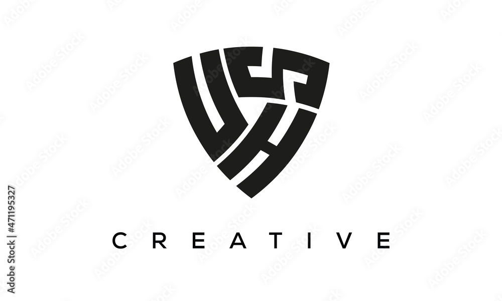 UHS letters logo, security Shield logo vector UHS letters logo, security Shield logo vector