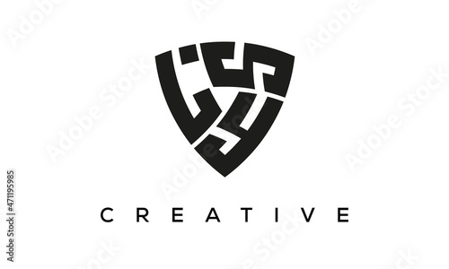 LYS letters logo, security Shield logo vector
