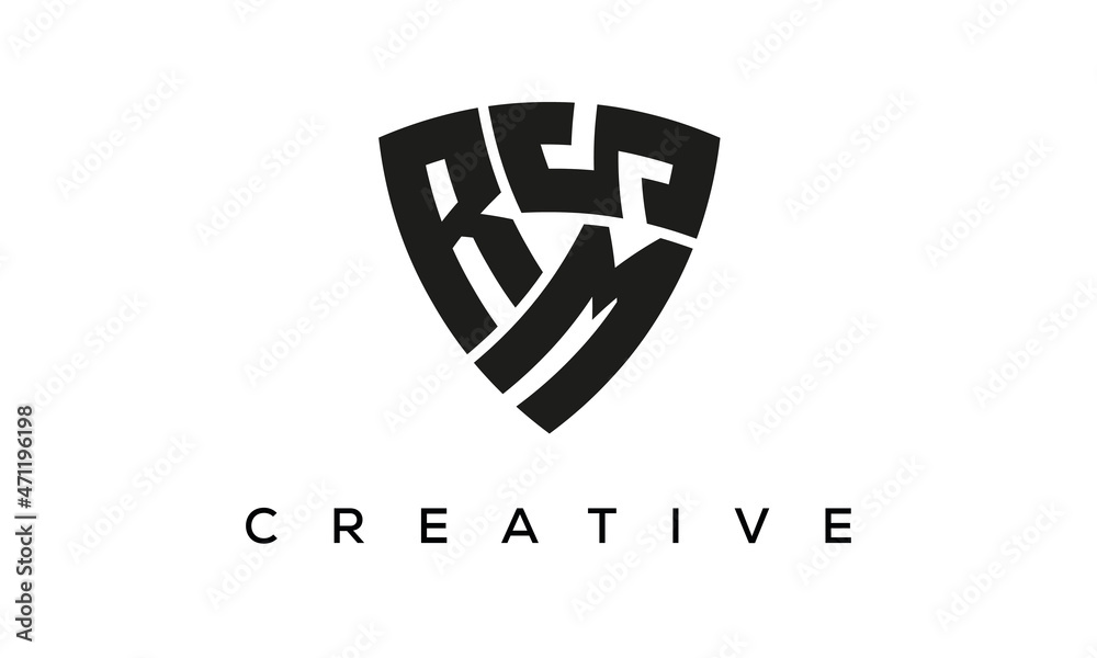 RMS letters logo, security Shield logo vector RMS letters logo, security Shield logo vector