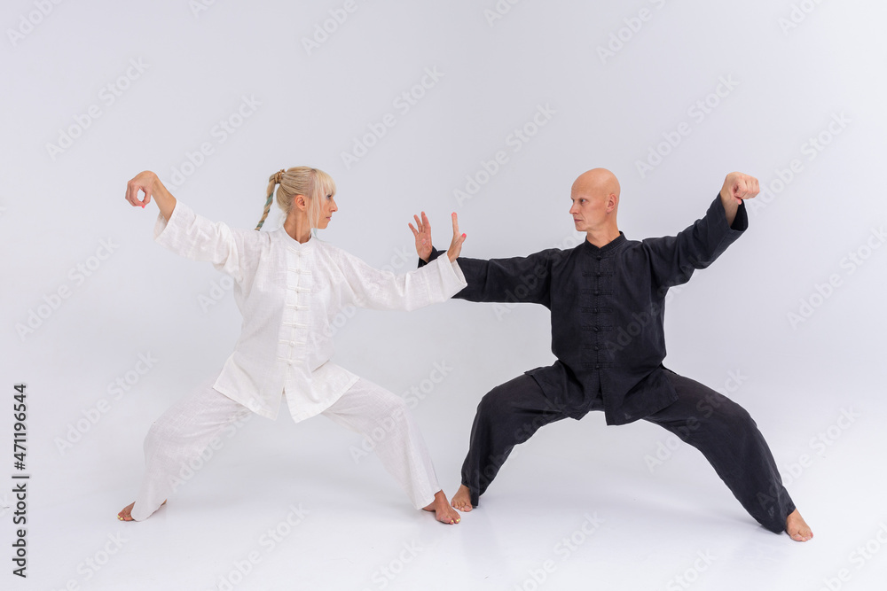 Wushu training in studio session