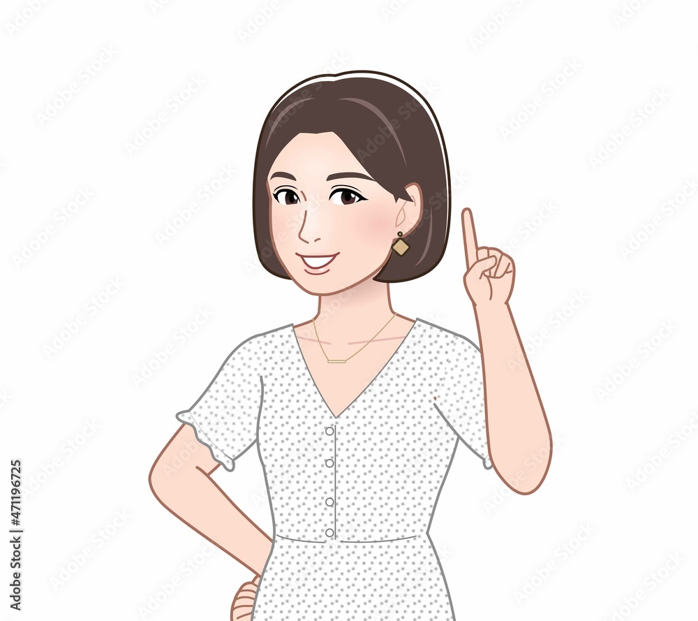 白い半袖シャツを着た女性