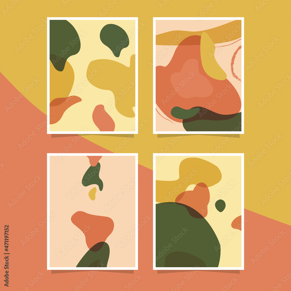 Four Abstract Shape Poster Templates, with an elegant concept for poster print
