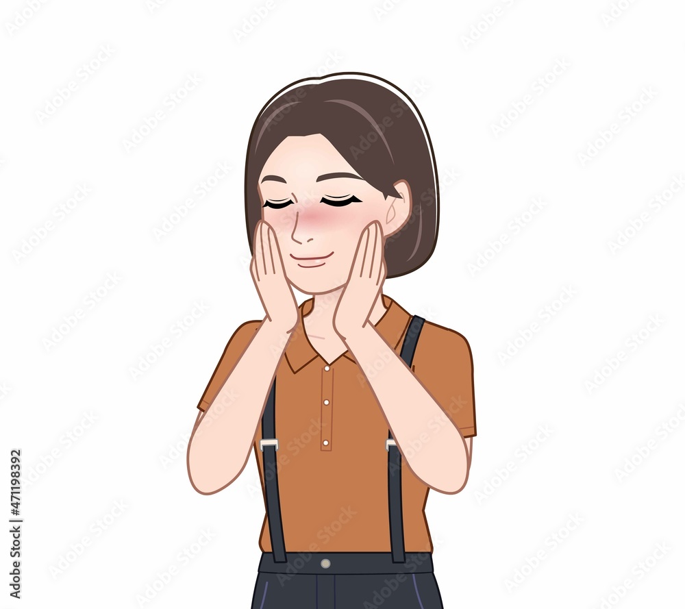 サスペンダーをつけた女性 サスペンダーをつけた女性