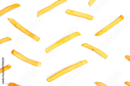 Obraz na płótnie Tasty french fries on white background