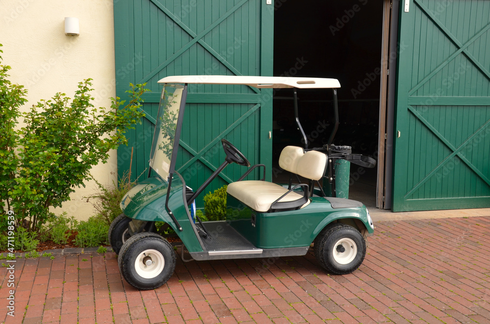 golf cart on golf course