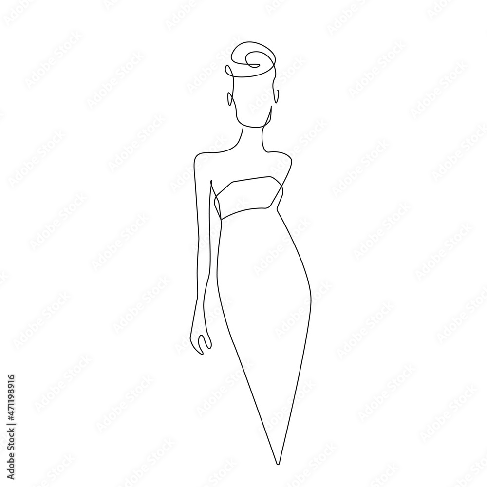 Female Elegant Silhouette Line Art Drawing. Woman One Line Art Minimalist Style. Good for Wall Art, print, Poster. Woman Trendy Modern Drawing. Vector EPS 10 Female Elegant Silhouette Line Art Drawing. Woman One Line Art Minimalist Style. Good for Wall Art, print, Poster. Woman Trendy Modern Drawing. Vector EPS 10