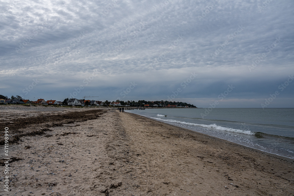 A beautiful dark winter sky over a beach. Picture from Gilleleje, Denmark