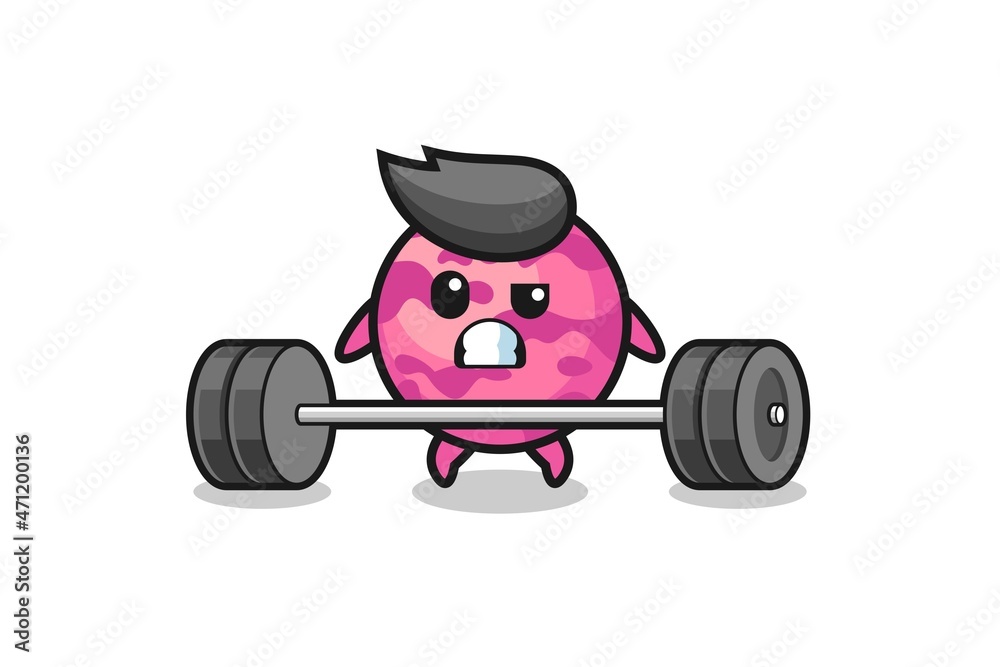 cartoon of ice cream scoop lifting a barbell cartoon of ice cream scoop lifting a barbell