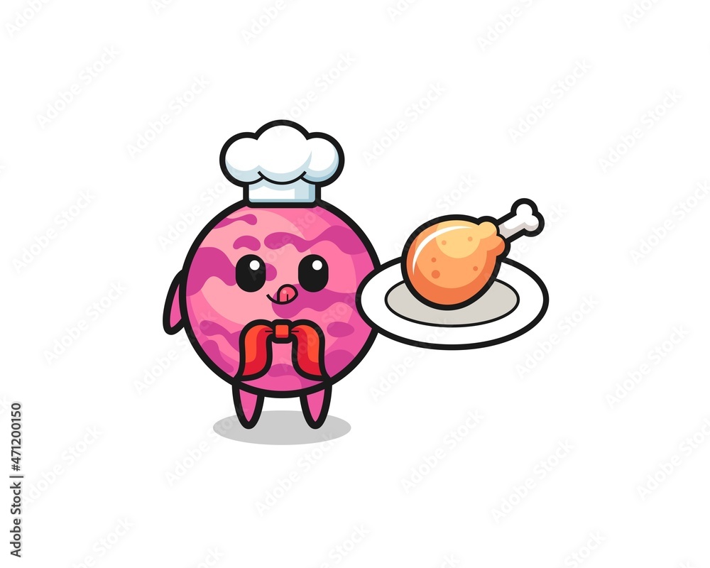 ice cream scoop fried chicken chef cartoon character ice cream scoop fried chicken chef cartoon character
