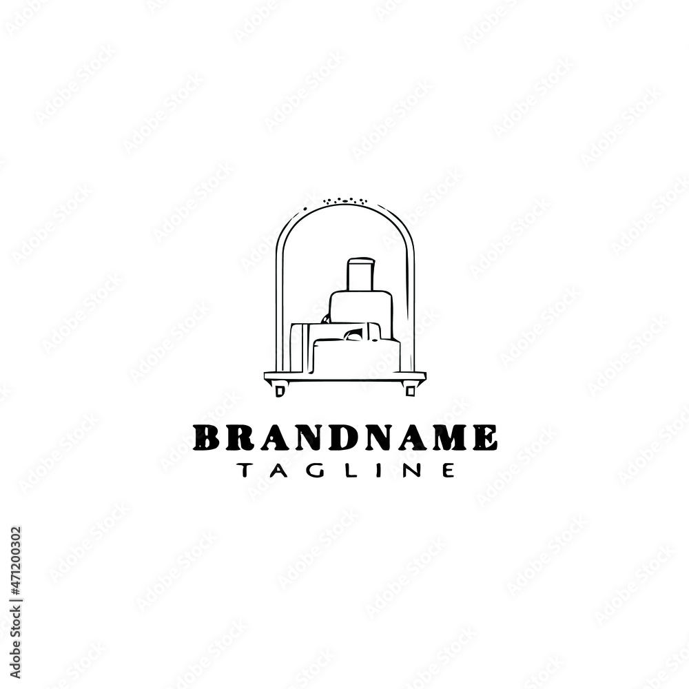 luggage trolley logo cartoon design template icon black isolated illustration luggage trolley logo cartoon design template icon black isolated illustration