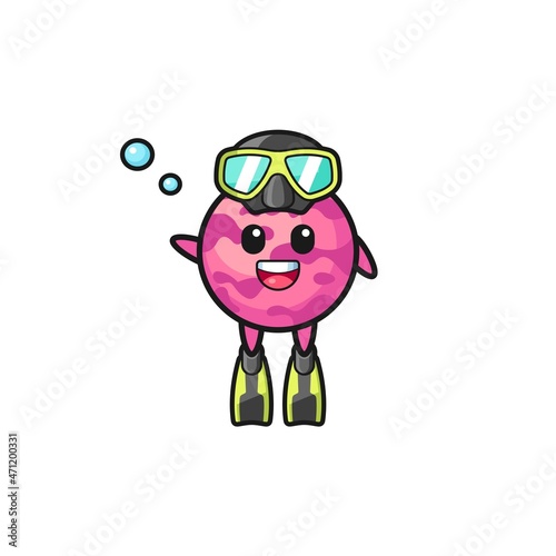 the ice cream scoop diver cartoon character