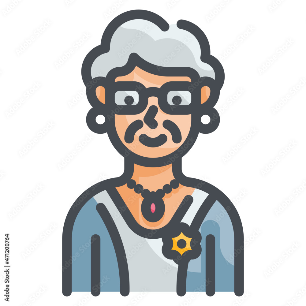 grandmother line icon