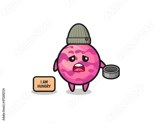 cute ice cream scoop beggar cartoon character