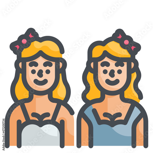 bridesmaid line icon