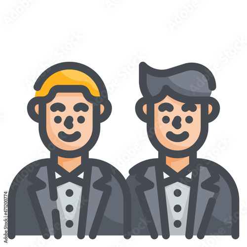 groomsmen line icon