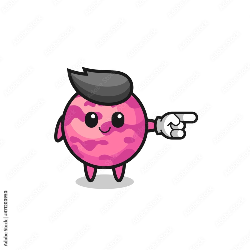 ice cream scoop mascot with pointing right gesture ice cream scoop mascot with pointing right gesture