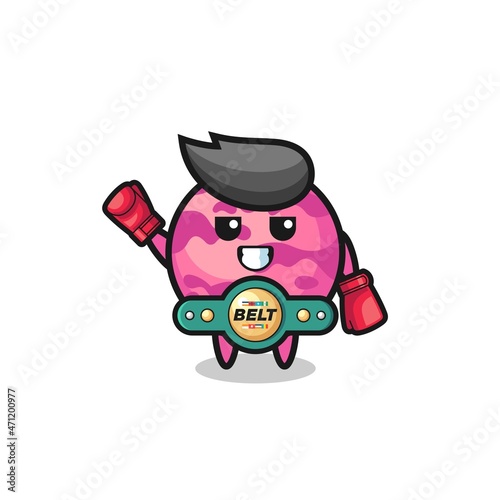 ice cream scoop boxer mascot character