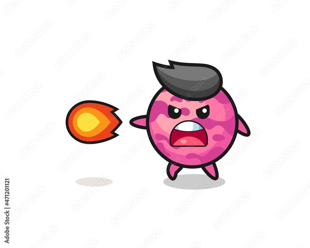cute ice cream scoop mascot is shooting fire power cute ice cream scoop mascot is shooting fire power