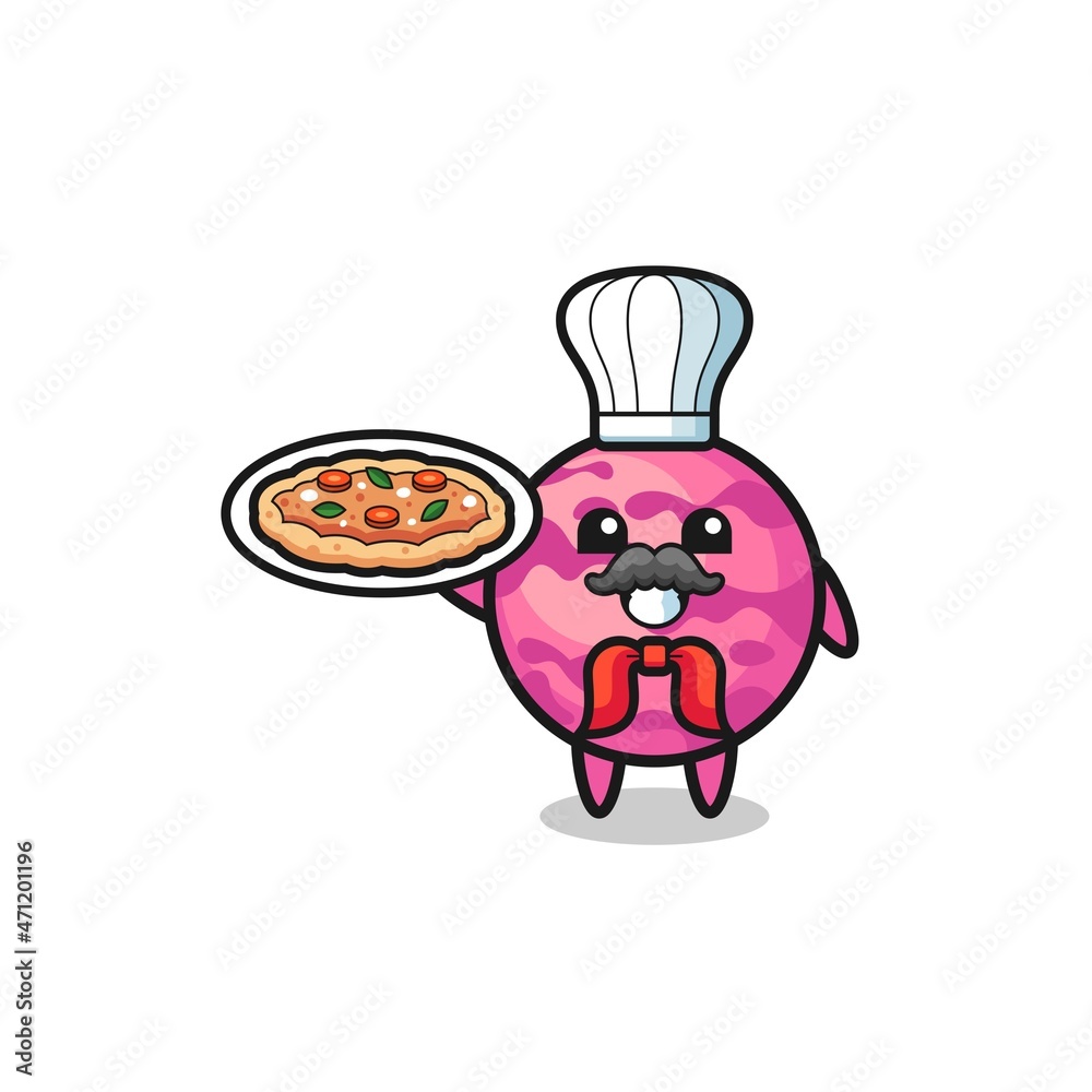 ice cream scoop character as Italian chef mascot ice cream scoop character as Italian chef mascot