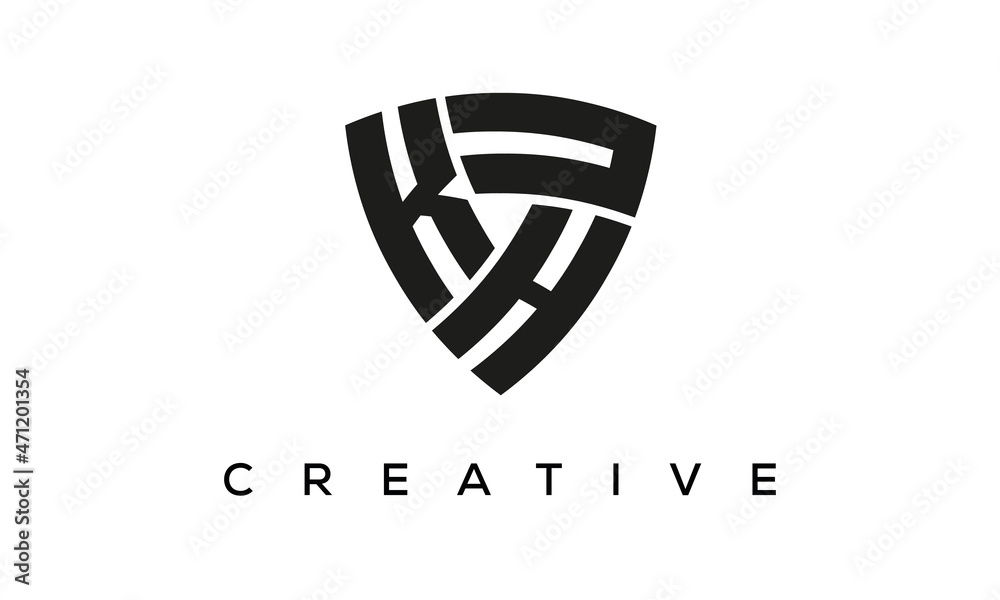 KHU letters logo, security Shield logo vector KHU letters logo, security Shield logo vector