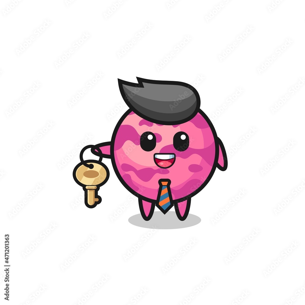 cute ice cream scoop as a real estate agent mascot