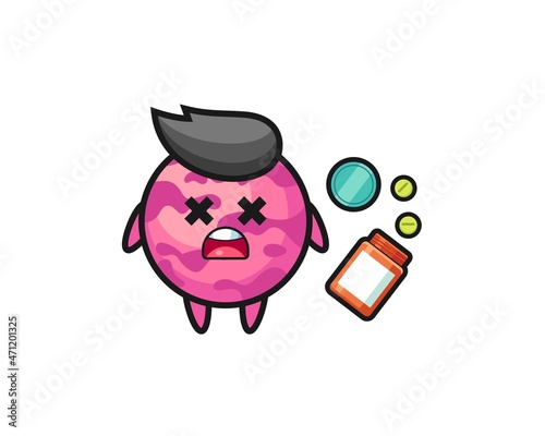 illustration of overdose ice cream scoop character