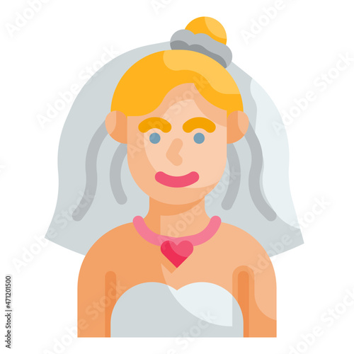 bride flat icon