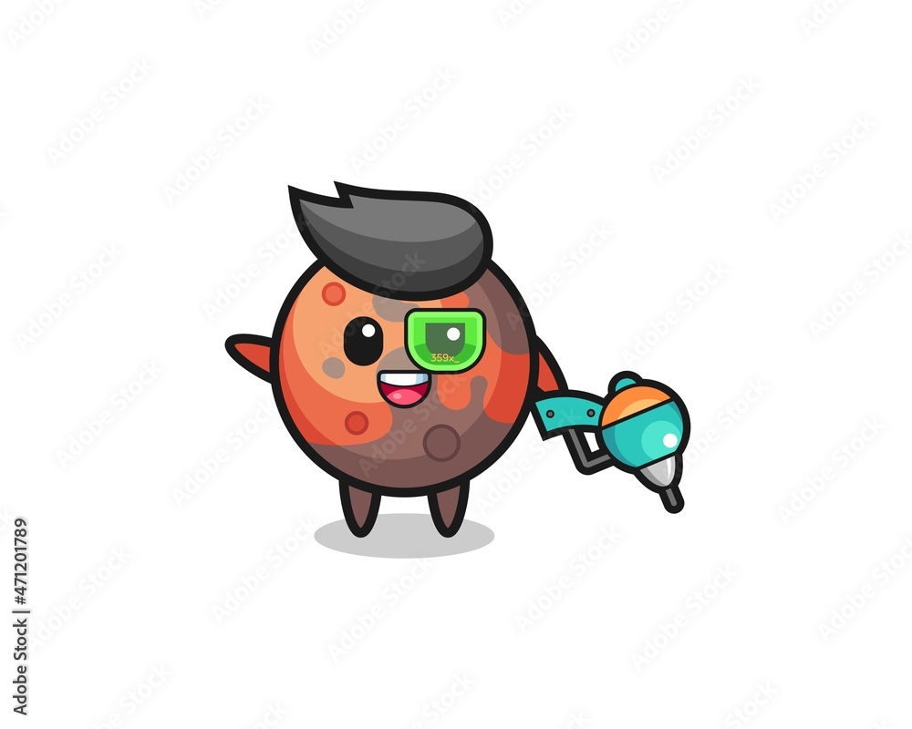 mars cartoon as future warrior mascot mars cartoon as future warrior mascot