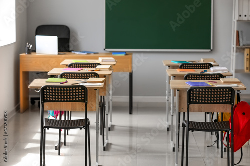 Interior of classroom prepa...