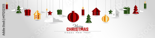 Merry Christmas and Happy New Year banner.