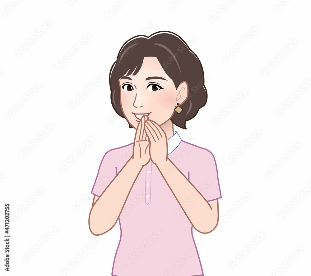 パーマを掛けたおしゃれなおばさん パーマを掛けたおしゃれなおばさん