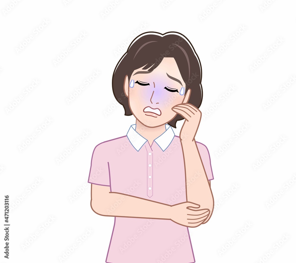 パーマを掛けたおしゃれなおばさん パーマを掛けたおしゃれなおばさん