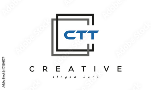 CTT square frame three letters logo design photo