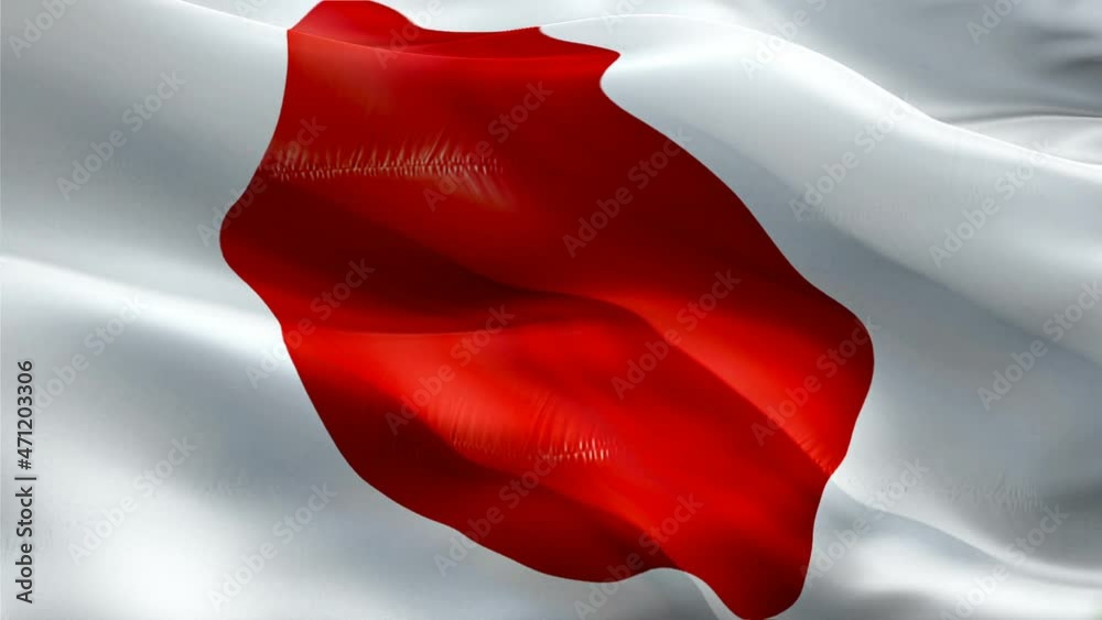 Japan flag. National 3d Japan flag waving. Sign of Japanese seamless