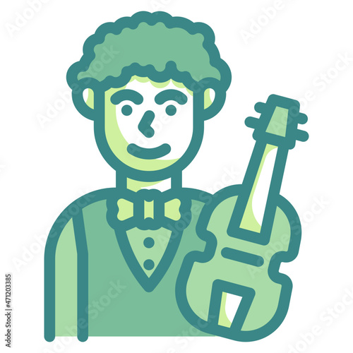 musician blue line icon