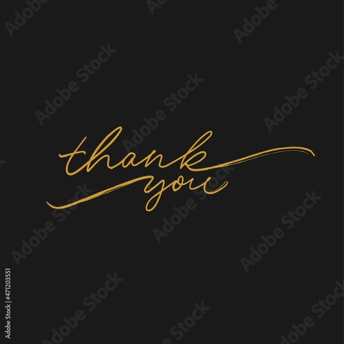 Thank You handwritten inscription. Hand drawn lettering. Thank You calligraphy. Thank you card. Vector illustration.