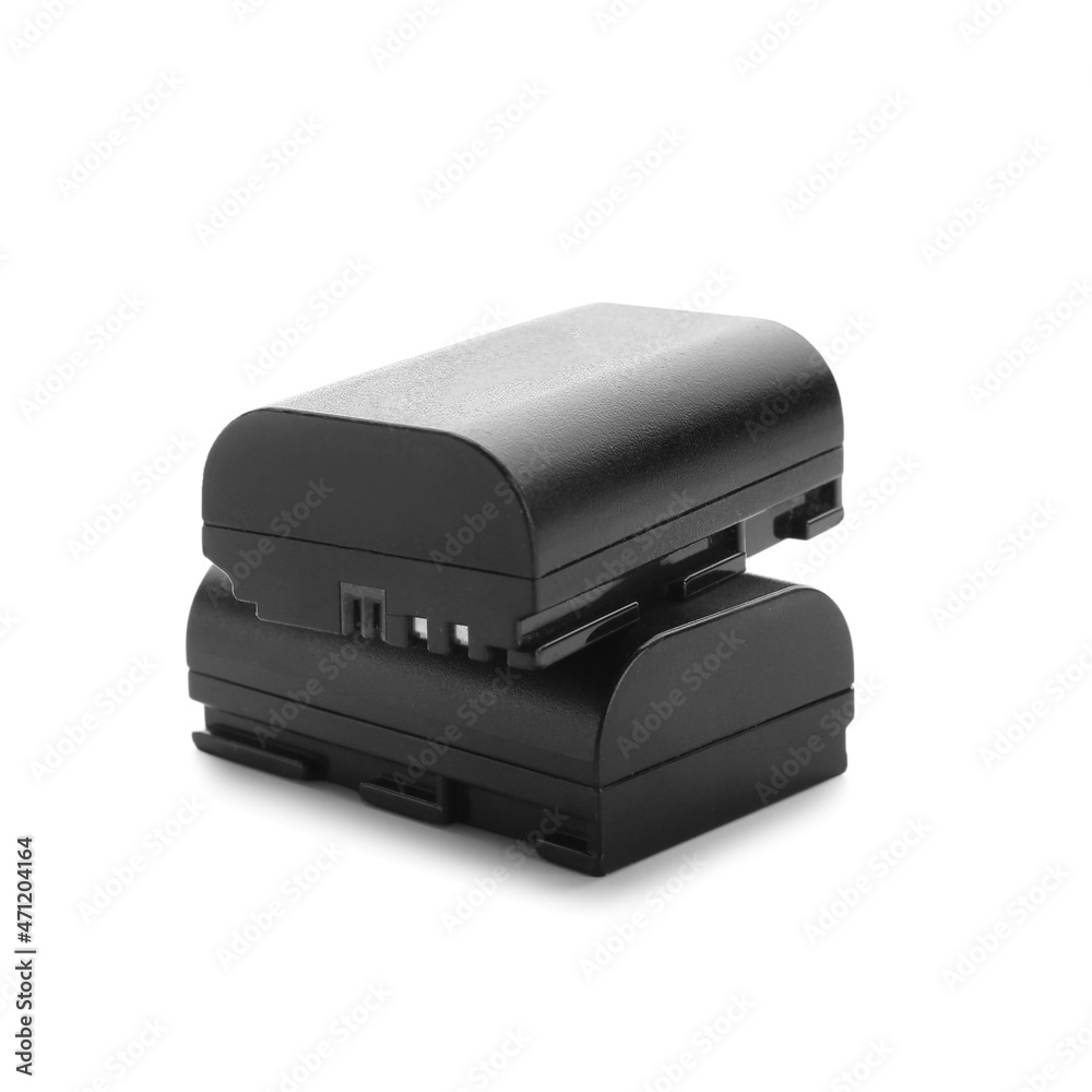 Camera batteries isolated on white background Camera batteries isolated on white background