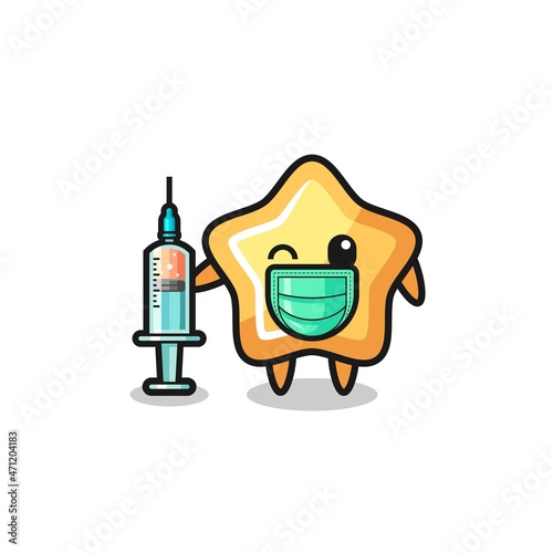 star mascot as vaccinator