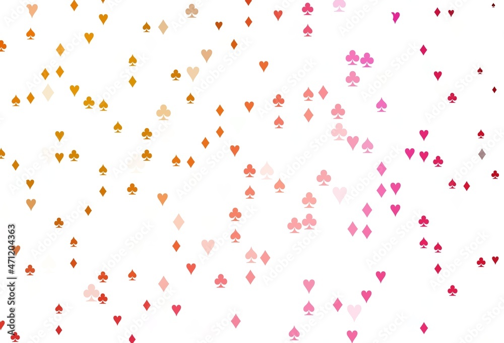 Light Pink, Yellow vector cover with symbols of gamble. Light Pink, Yellow vector cover with symbols of gamble.