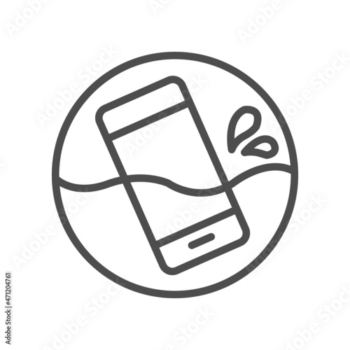 水没したスマートフォンのイラスト