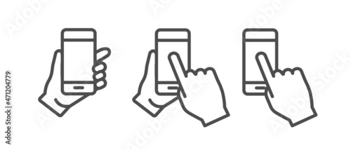 スマートフォン操作のイラストアイコンセット