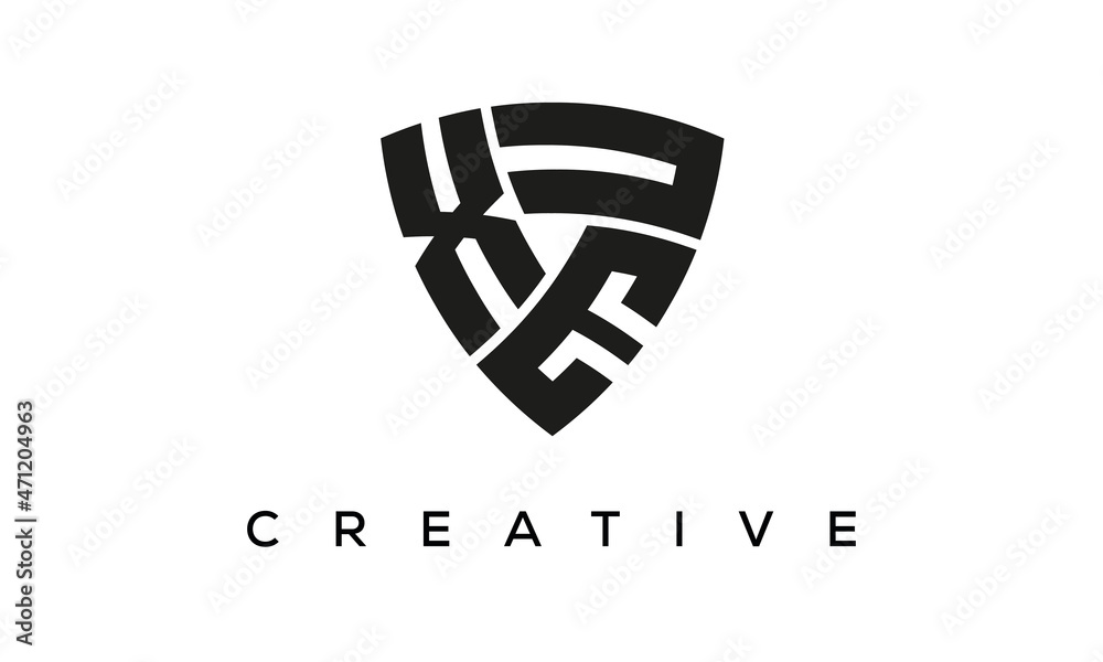 XEU letters logo, security Shield logo vector XEU letters logo, security Shield logo vector