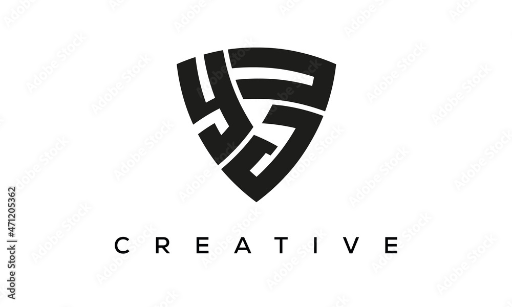 YJU letters logo, security Shield logo vector YJU letters logo, security Shield logo vector