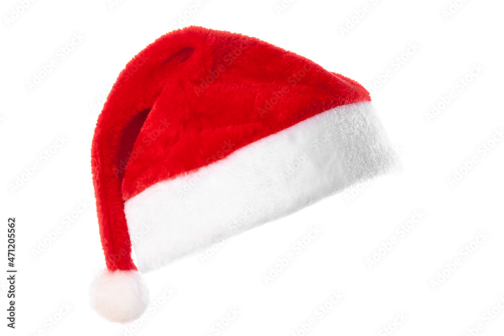 Red Christmas hat isolated on white background Red Christmas hat isolated on white background