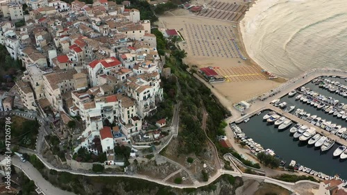 Aerial view of Sperlonga, a village on the sea in Latin