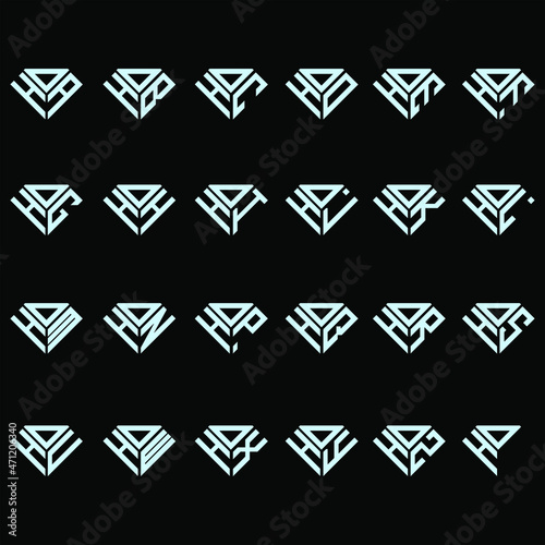 DHA to OHZ letter logo creative design, Multiple triple letter logo design, OHA to OHZ letter logo creative design, Multiple triple letter logo design