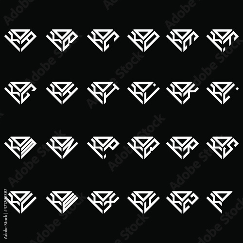 DKA to DKZ letter logo creative design, Multiple triple letter logo design, OKA to OKZ letter logo creative design, Multiple triple letter logo design